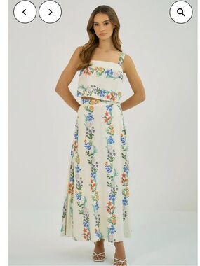 hutch nemy skirt + adri top floral stripe maxi skirt top set size small NEW